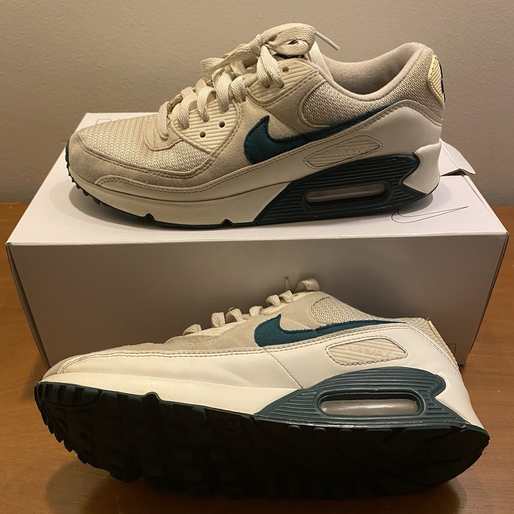 Nike By You Air Max 90 Forest Green White Grey CT3621-991 Men Sz 6.5 Women Sz 8